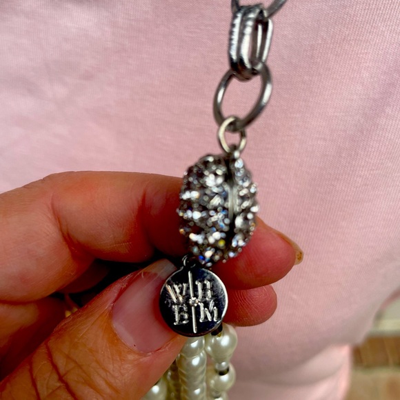 White House Black Market, 7 Layer Convertible Pearl, Silver, Necklace - Picture 4 of 5